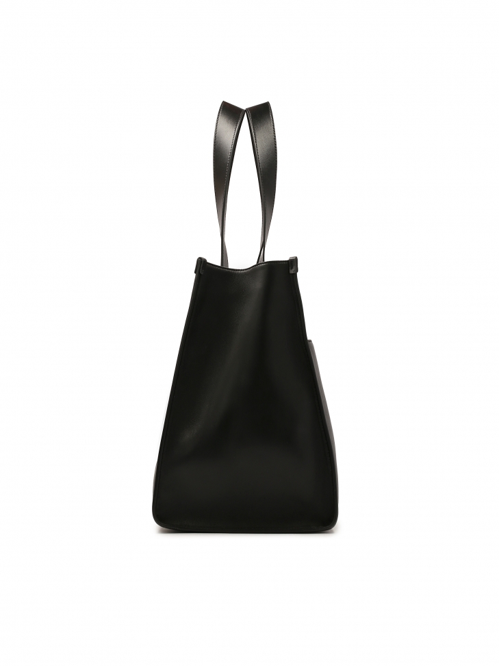Duża czarna tote bag z saszetką
