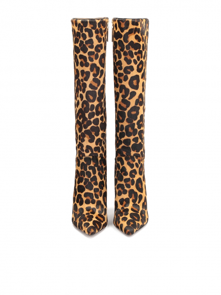 Eleganckie kozaki damskie z motywem panterki