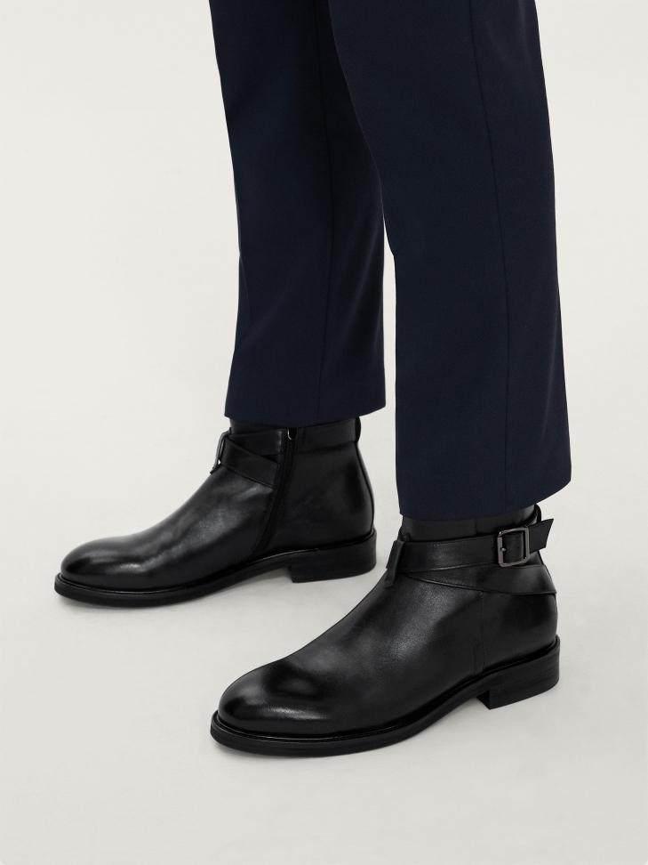 Stylowe męskie trzewiki z naturalnej skóry