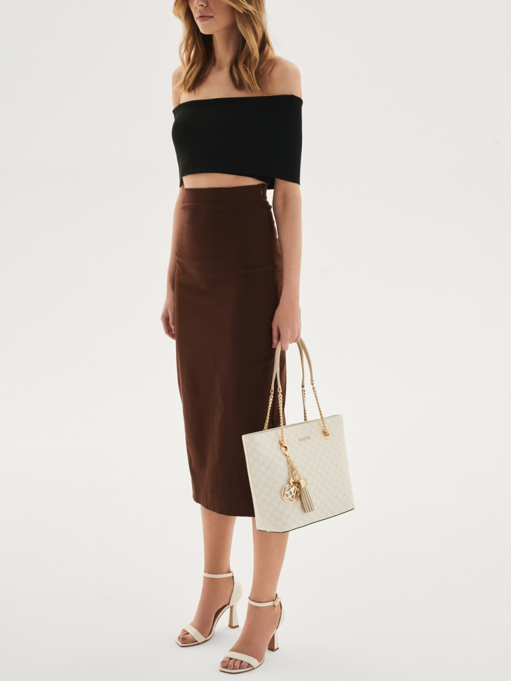 Biało-beżowa torebka damska