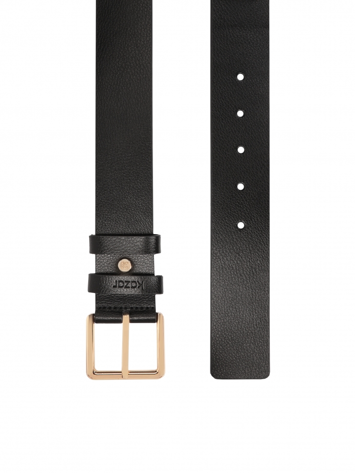 Minimalistyczny czarny pasek skórzany