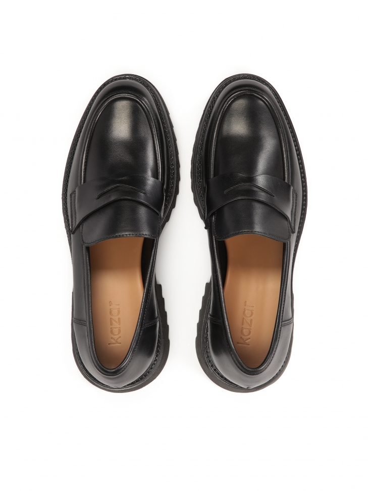 Skórzane półbuty na trepowej podeszwie