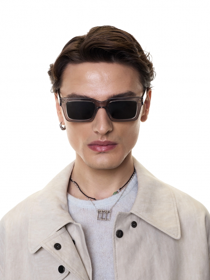 Szare okulary polaryzacyjne wayfarer