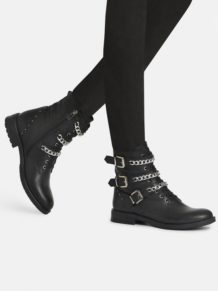 Czarne trzewiki damskie