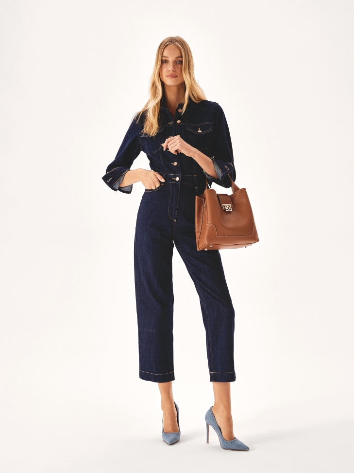 Niebieskie czółenka z tkaniny denim