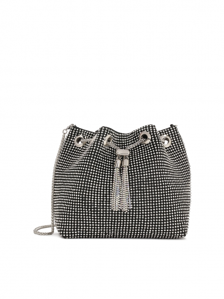 Czarna torebka wieczorowa typu worek