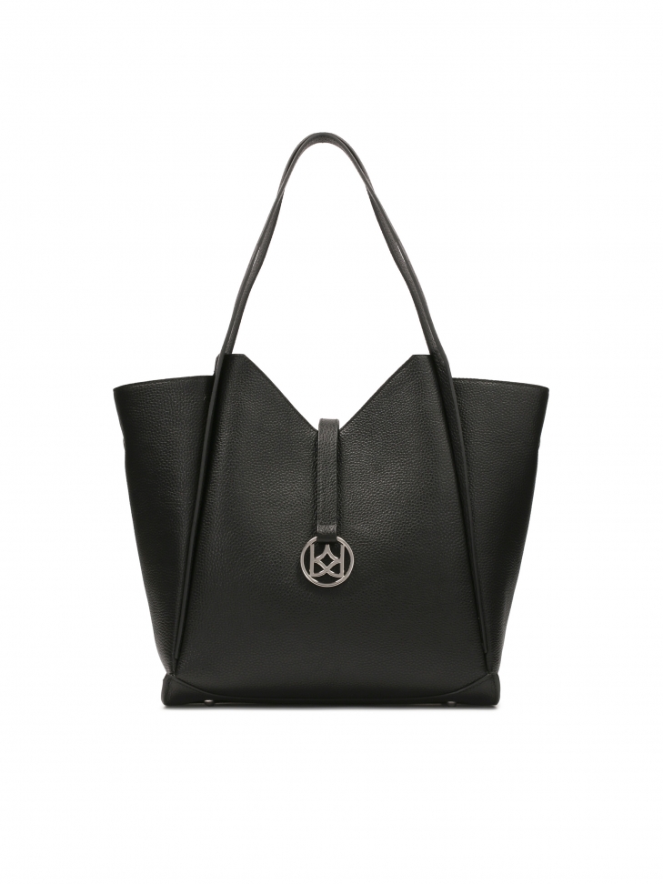 Torebka na ramię trapez ze skóry