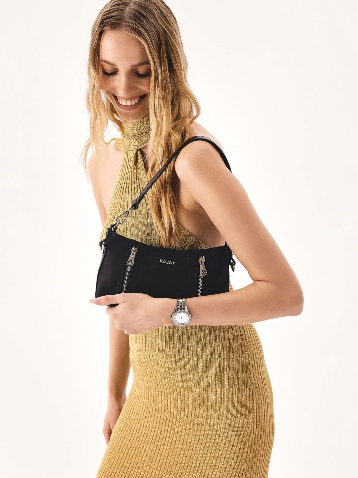 Mała tekstylna torebka na ramię