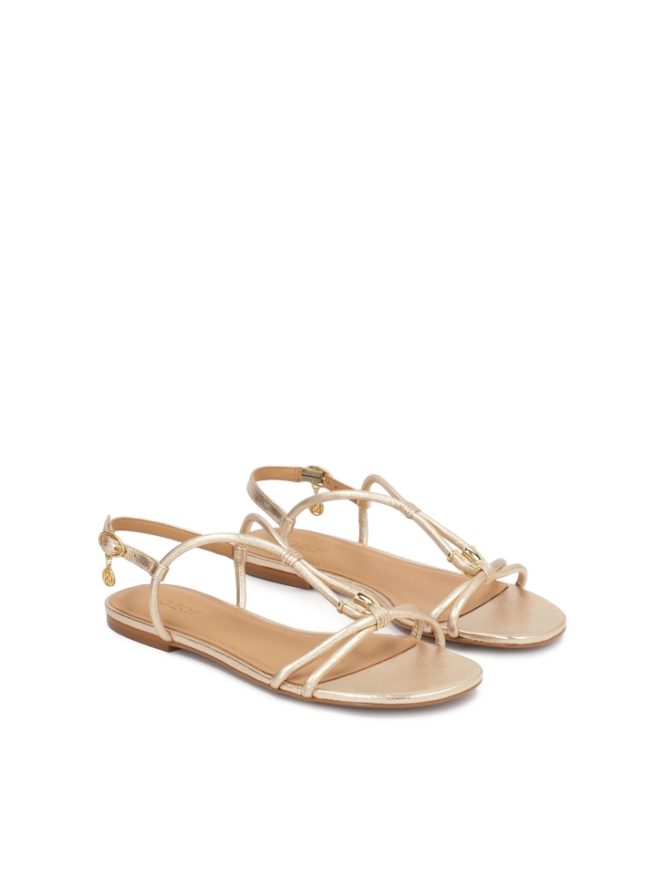 Komfortowe ote sandały z metalową ozdobą