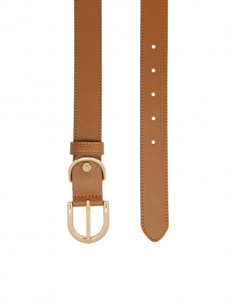 Wąski brązowy pasek z gładkiej skóry