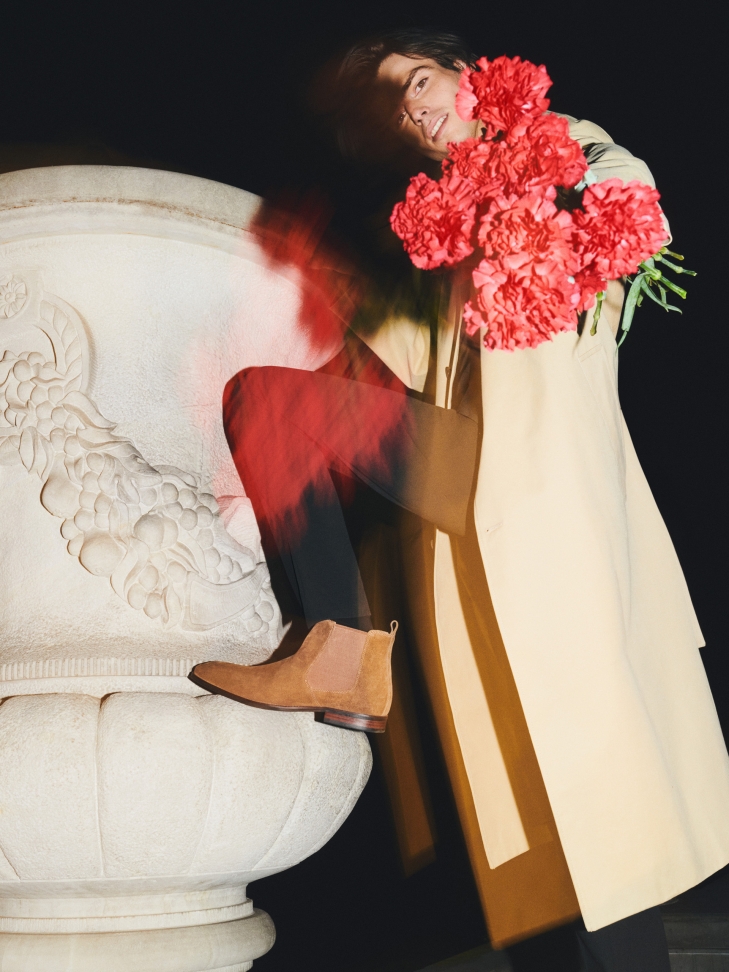 Wsuwane sztyblety męskie z zamszu