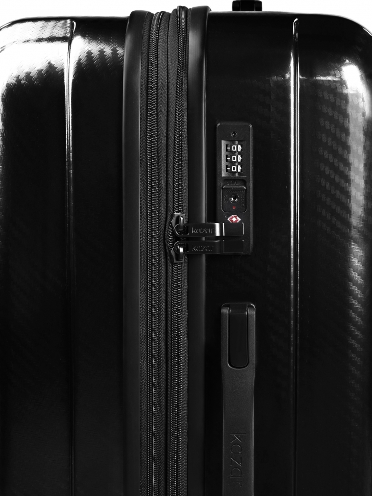 Średnia czarna walizka poszerzana z teleskopową rączką