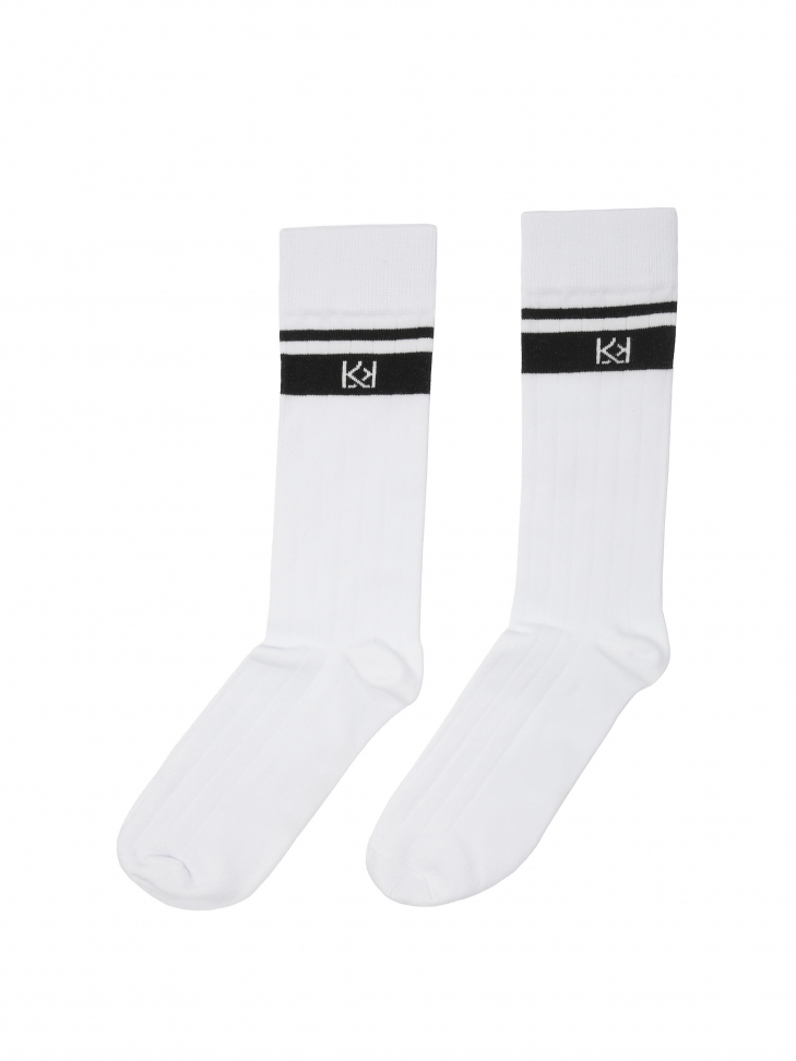 Białe skarpety męskie z bawełny