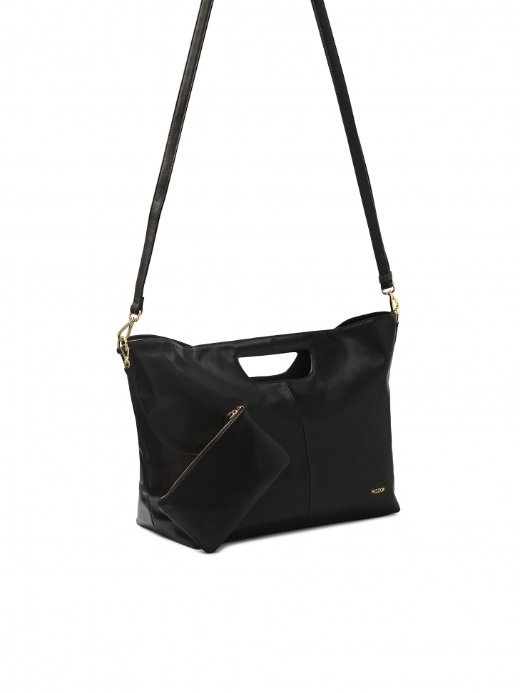 Duża torebka skórzana z saszetką