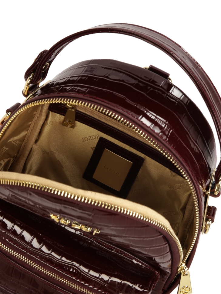 Plecak 2w1 z bordowej tłoczonej skóry