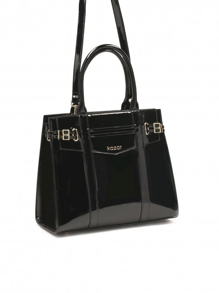 Lakierowana sztywna torebka