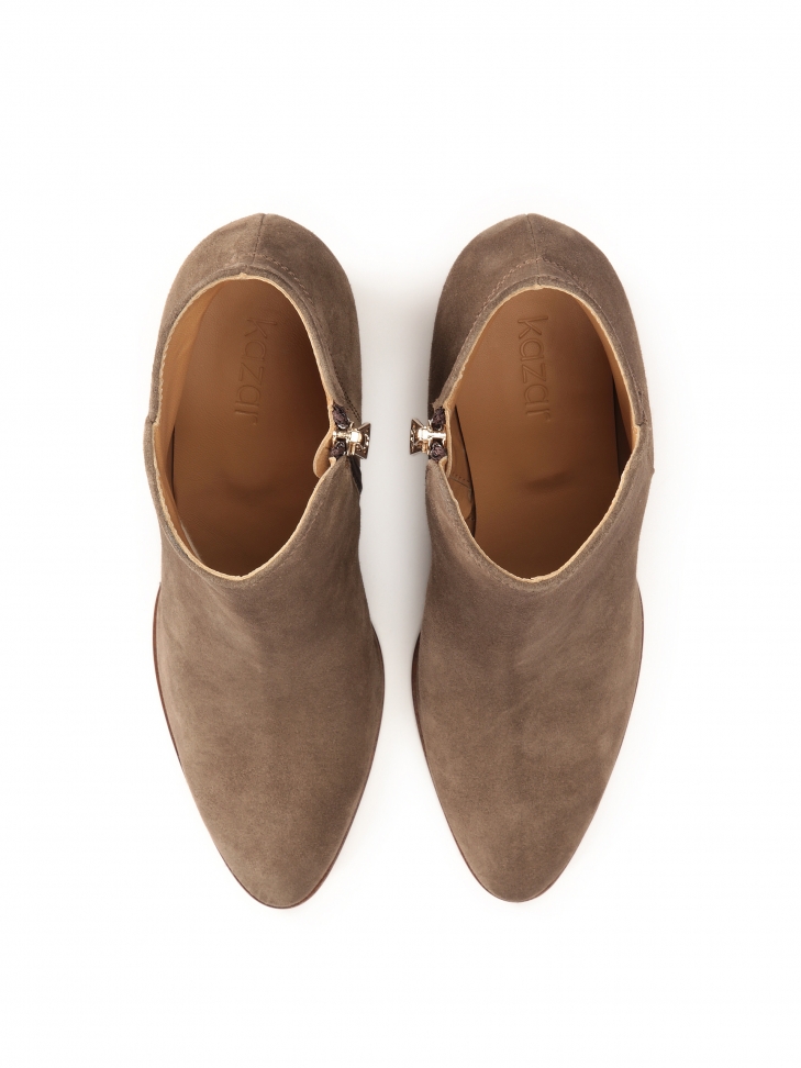 Niskie botki kowbojki z zamszu