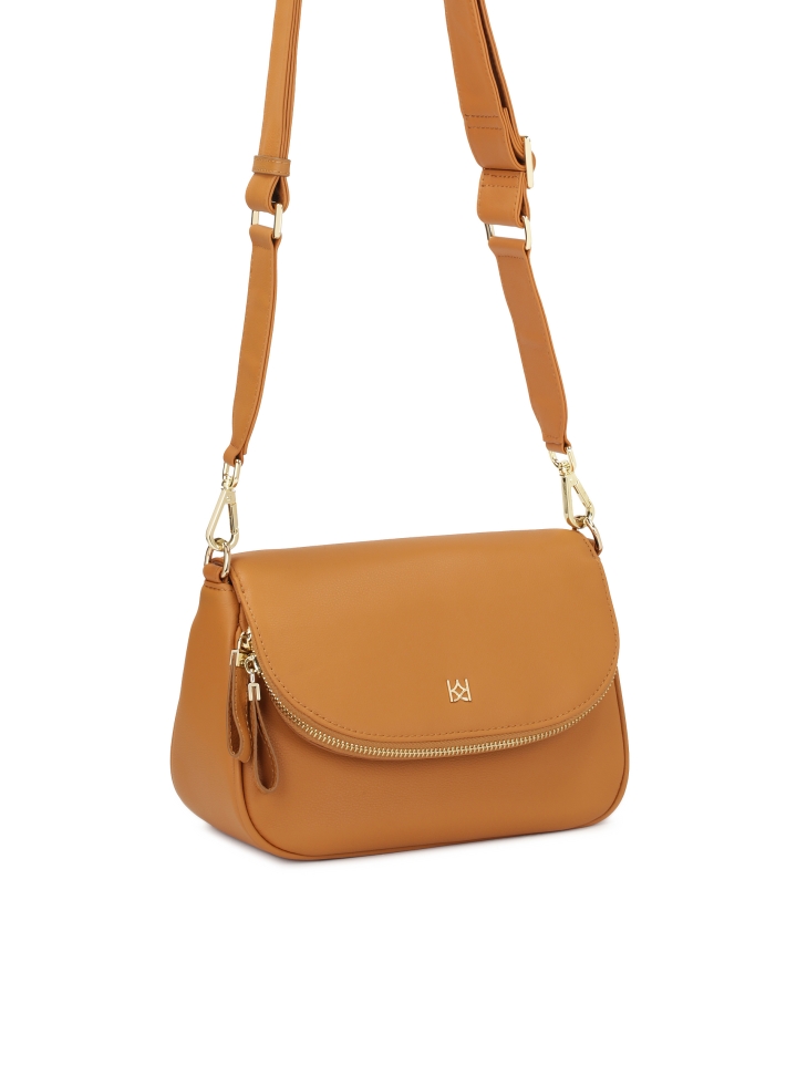 Skórzana torebka na szerokim pasku