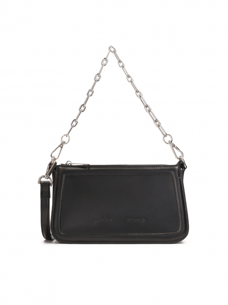 Czarna torebka z dwoma paskami