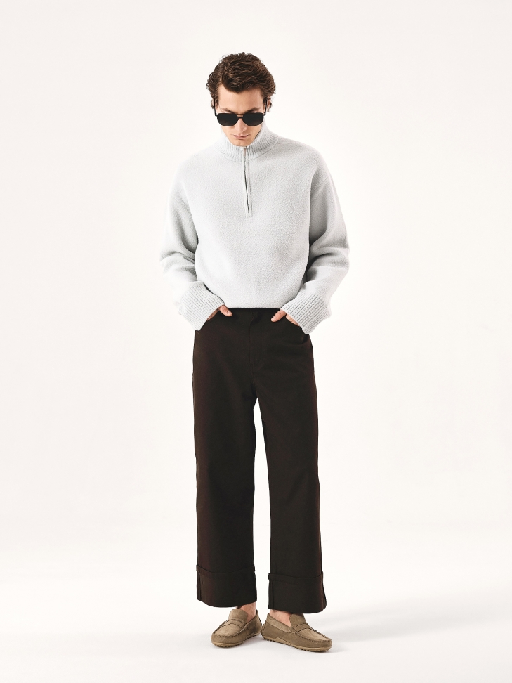 Zamszowe mokasyny z naapianą podeszwą