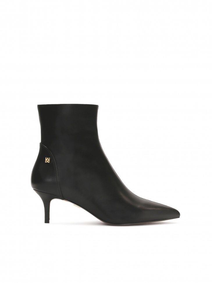 Botki skórzane na obcasie typu kitten