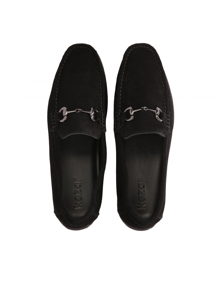 Wsuwane mokasyny męskie z zamszowej skóry