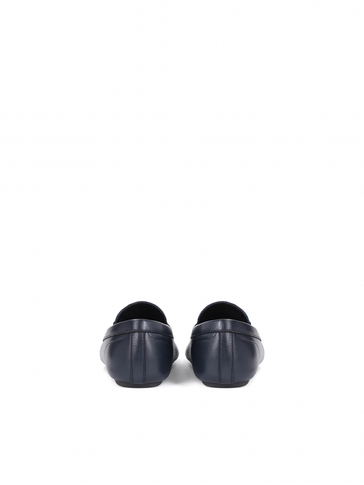 Wsuwane granatowe mokasyny męskie ze skóry