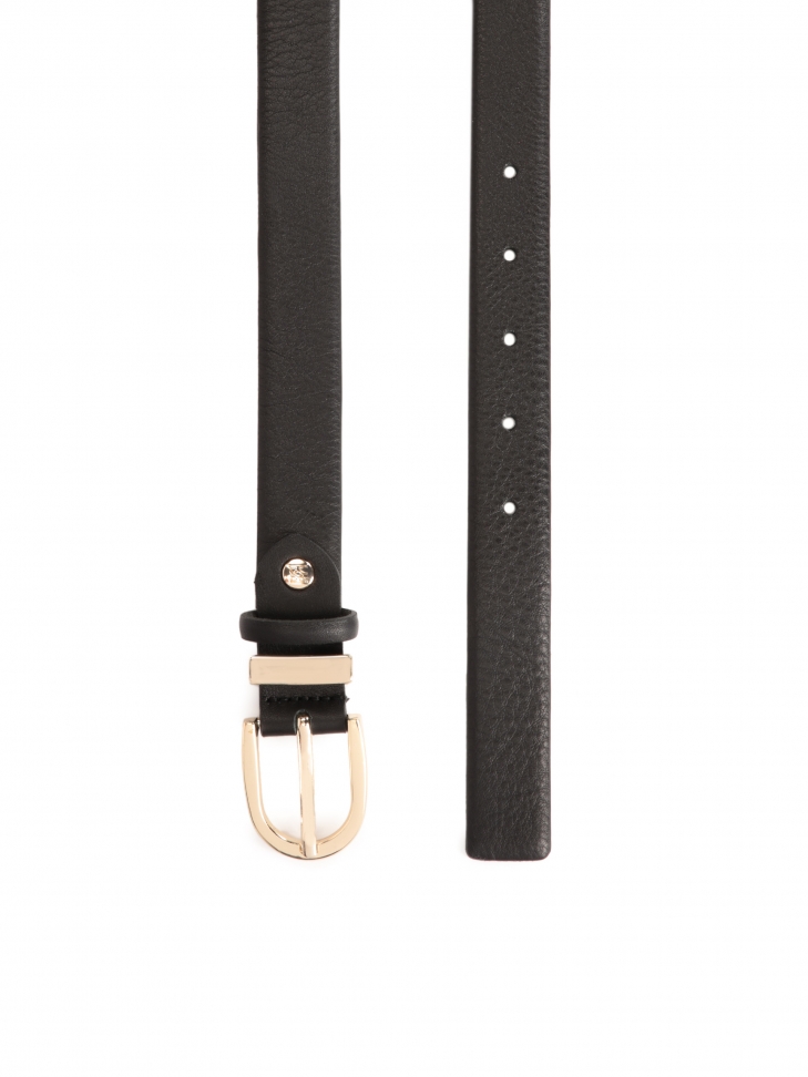 Uniwersalny czarny pasek z zaoągloną klamrą