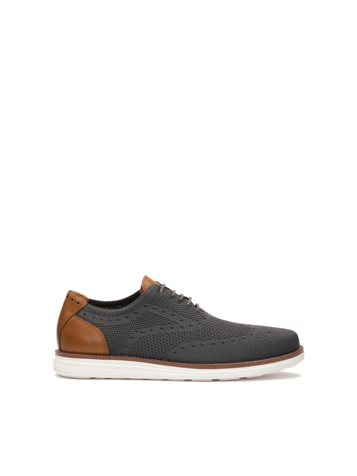 Szare półbuty z tkaniny