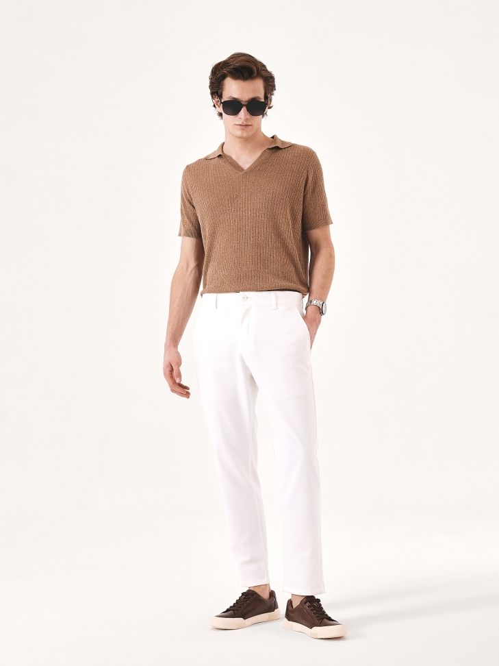 Brązowe skórzane trampki męskie