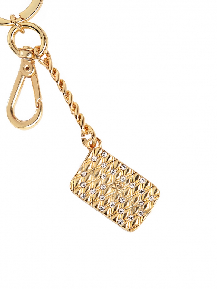 Złoty mały brelok ozdobiony yształkami