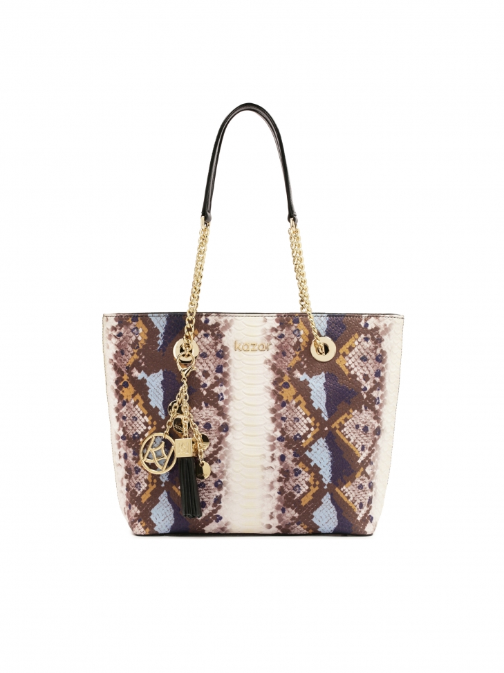 Kolorowa torebka na ramię we wzór snake