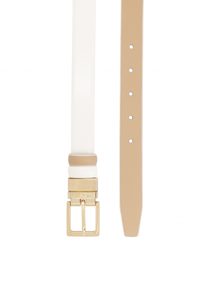 Skórzany wąski pasek dwustronny