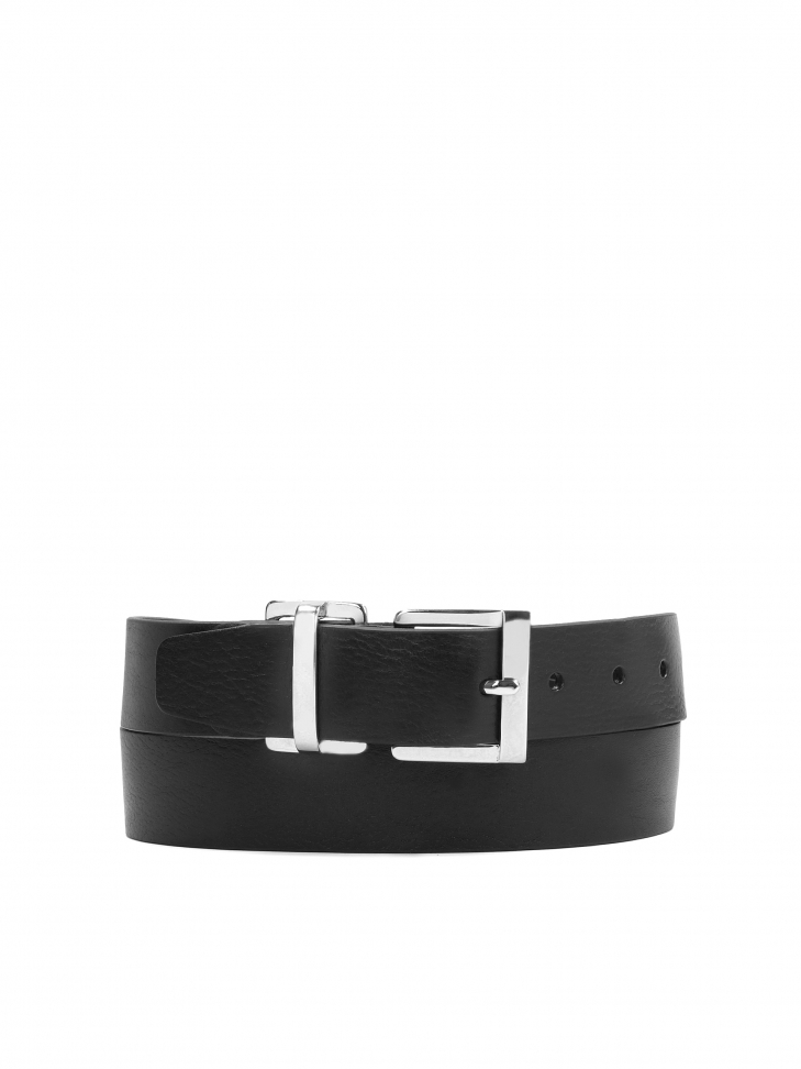 Klasyczny skórzany czarny pasek damski