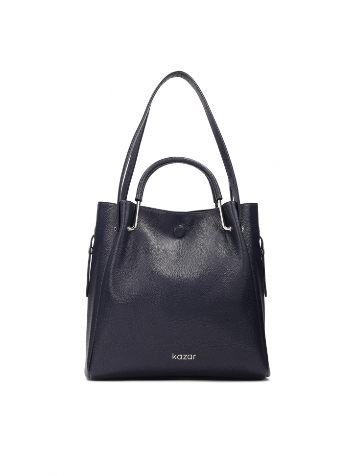 Granatowa torebka ze sztywnymi rączkami