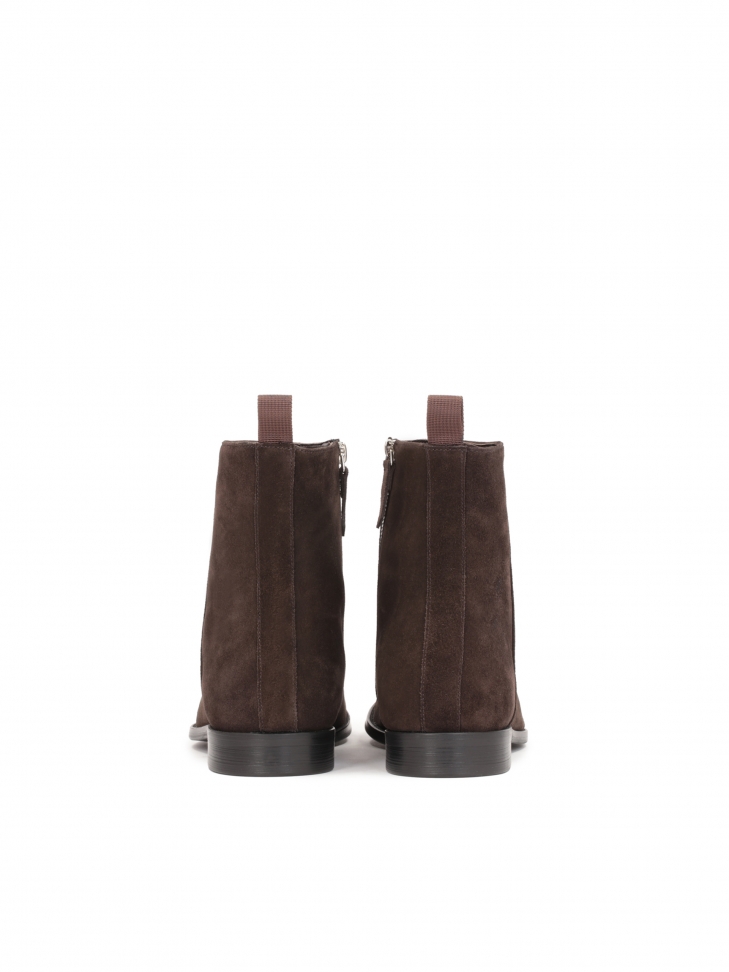 Zamszowe botki męskie z minimalistyczną wysoką cholewką