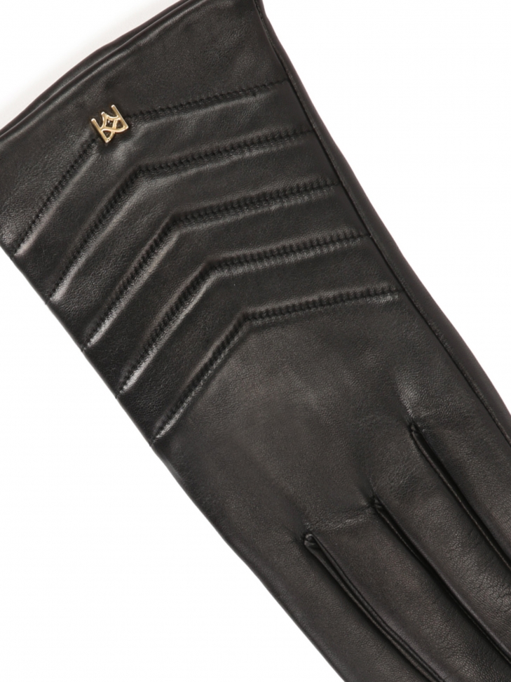 Eleganckie skórzane rękawiczki z pikowanym przeszyciem