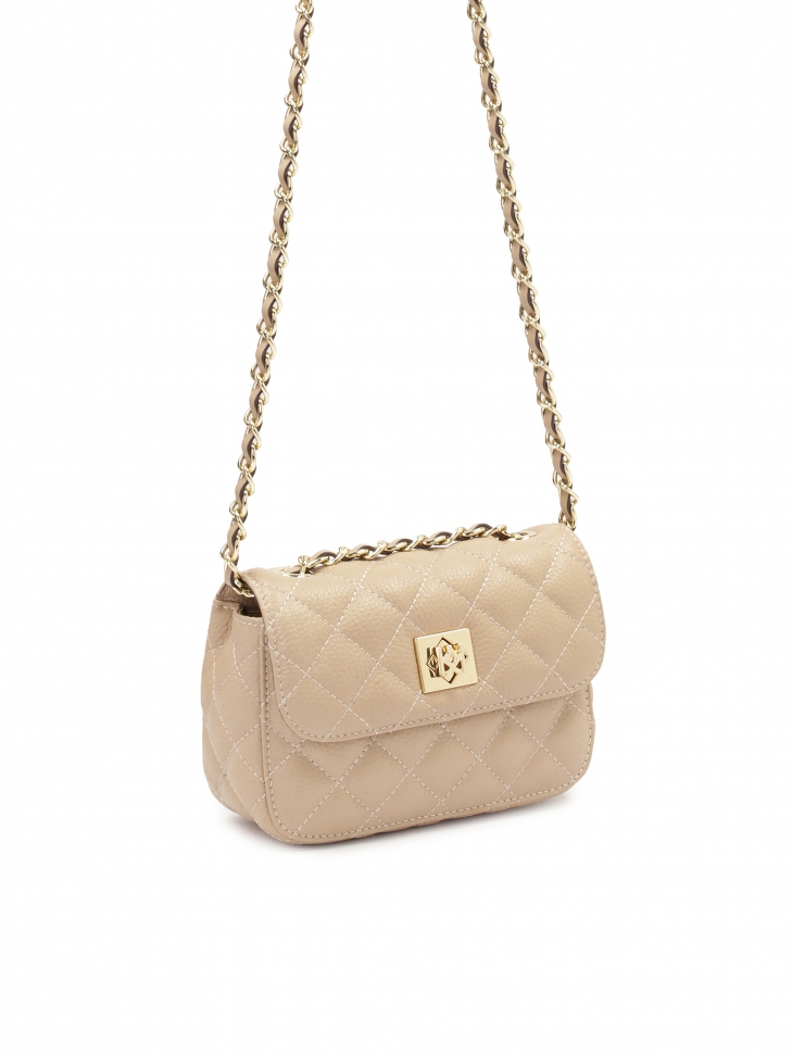 Mała pikowana torebka z naturalnej skóry