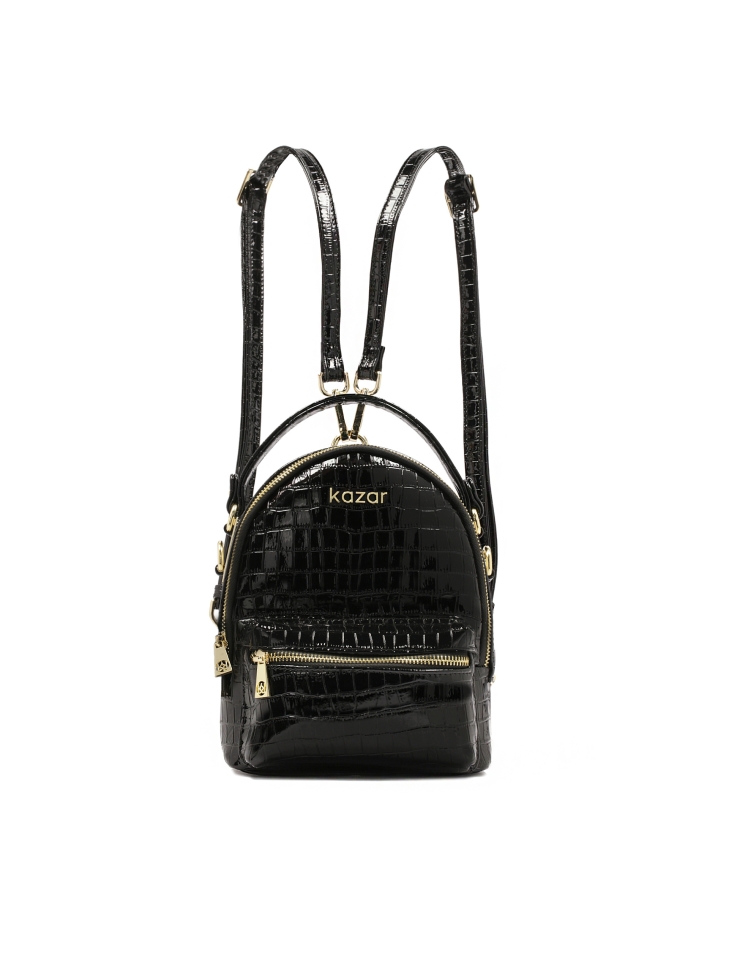 Kompaktowy plecak 2w1 z tłoczonej skóry