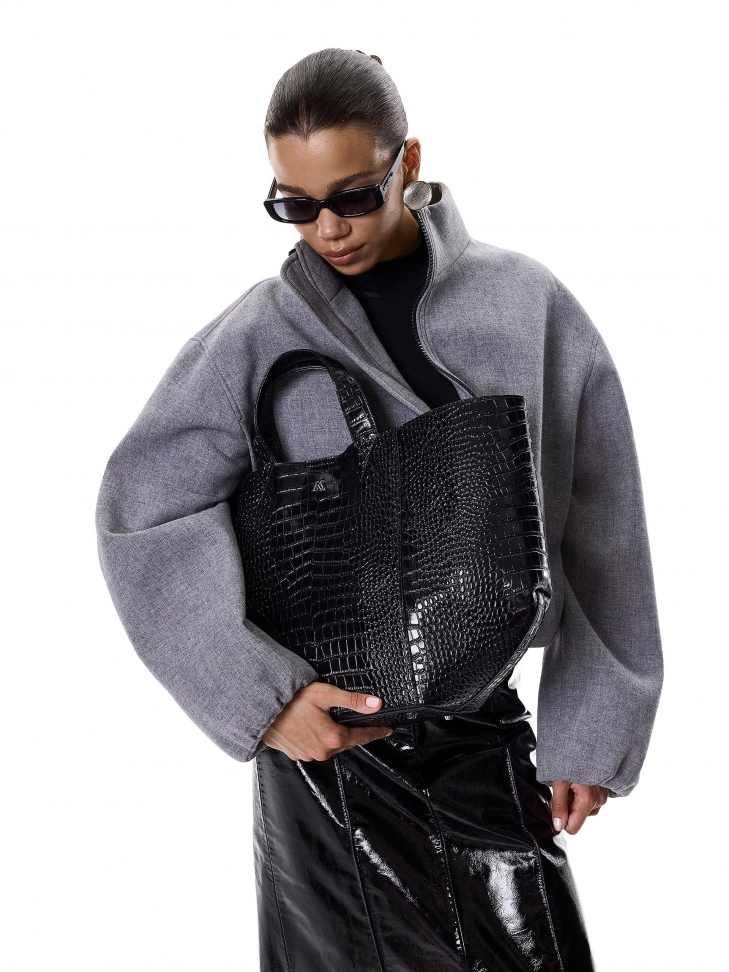 Duża skórzana torebka tote bag