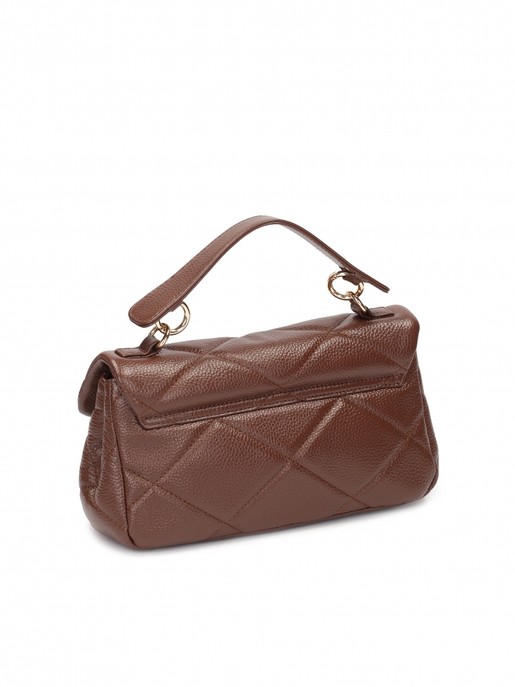 Brązowa torebka z rączką i łańcuchem