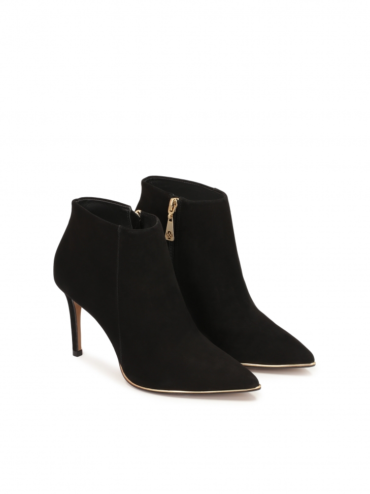 Eleganckie nubukowe botki na wysokiej szpilce