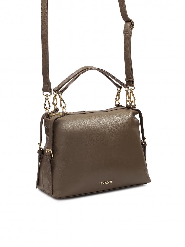 Duża skórzana torebka z odpinanymi uchwytami