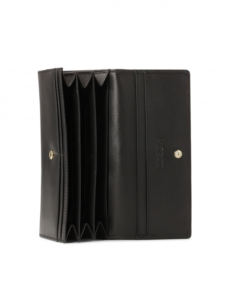Klasyczny czarny portfel ze skóry