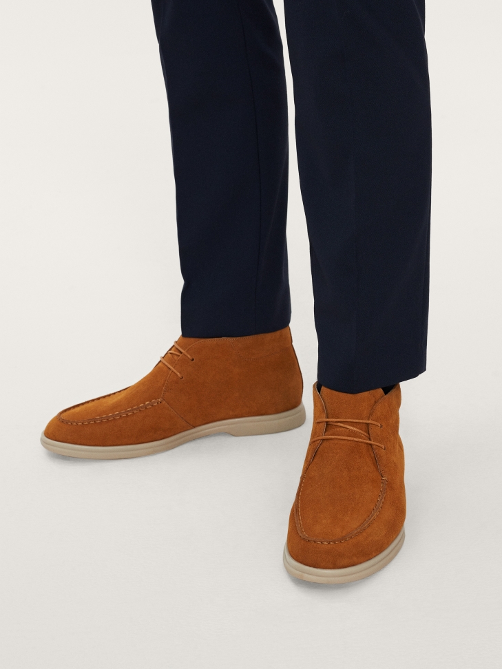 Komfortowe trzewiki męskie sznurowane na lekkiej podeszwie