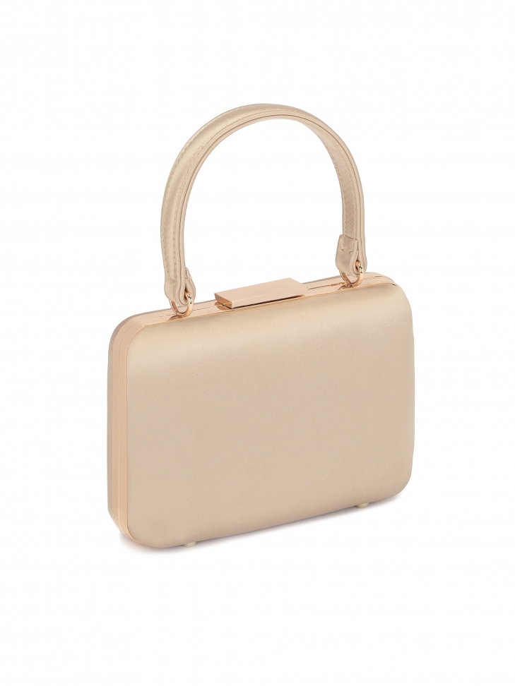 Sztywna torebka z tkaniny z rączką i łańcuchem