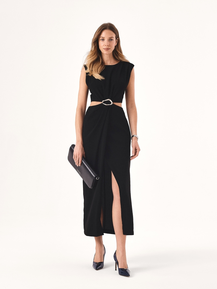 Podłużna sztywna torebka z dwoma paskami