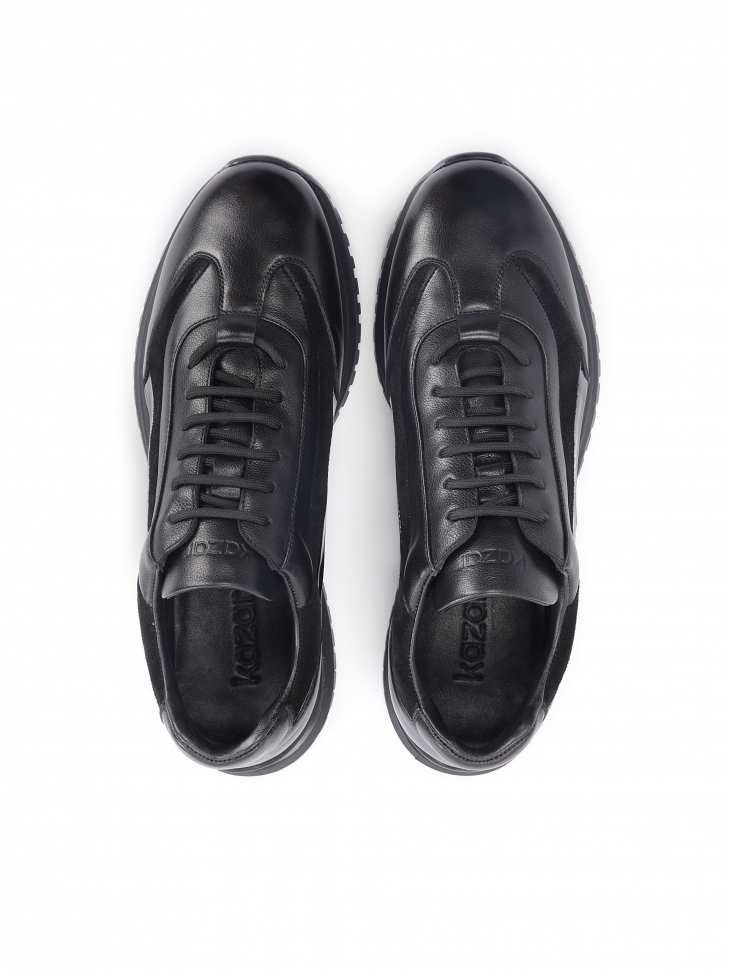 Czarne sneakersy męskie z łączonych materiałów