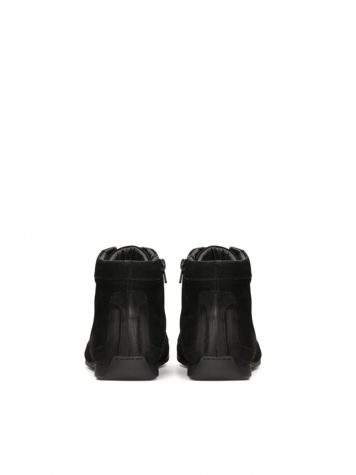 Minimalistyczne trzewiki męskie z czarnego nubuku