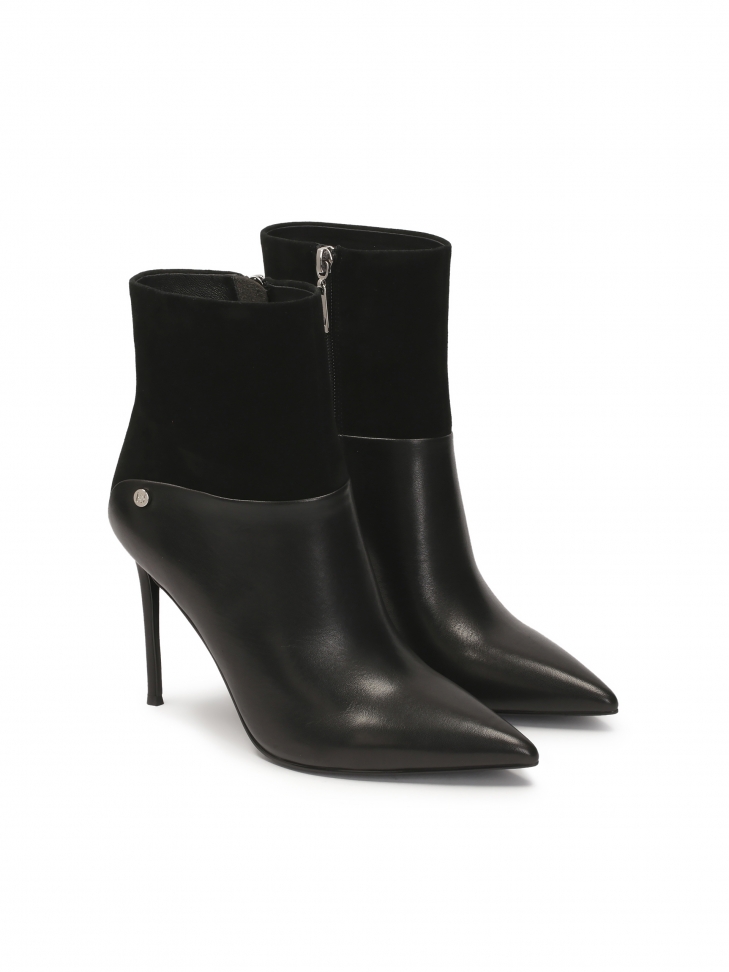 Eleganckie czarne botki na smukłej szpilce